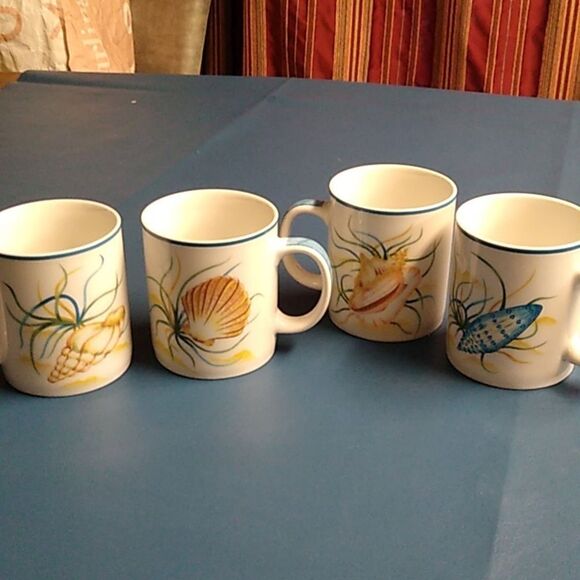 Seashell Mugs National Wildlife Federation Ceramic Cottagecore Beach - Picture 1 of 10